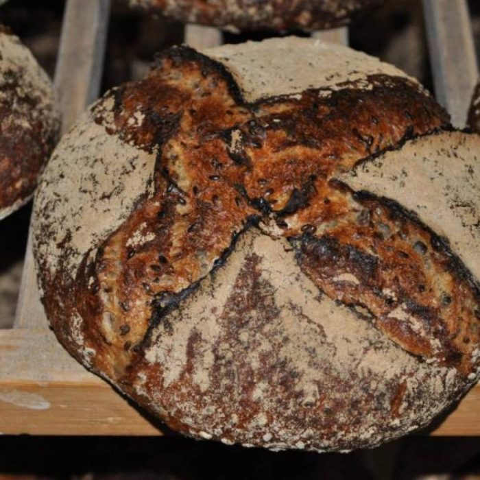 Pain de blé aux graines de lin bio au levain - format miche – Image 2