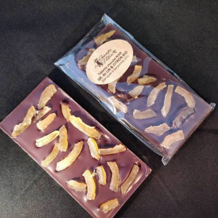 Tablette de chocolat Noir bio Lin et Citron – Image 2