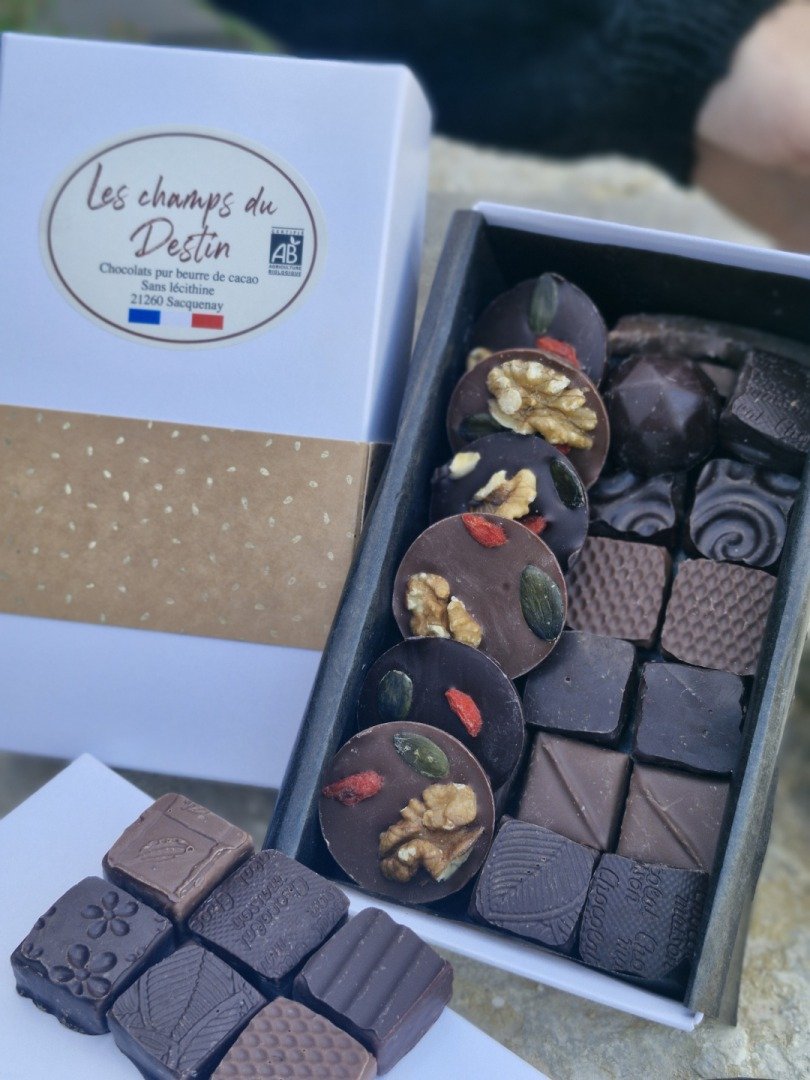 Boîte de bonbons de chocolats bio - kraft blanc 475 g – Image 2